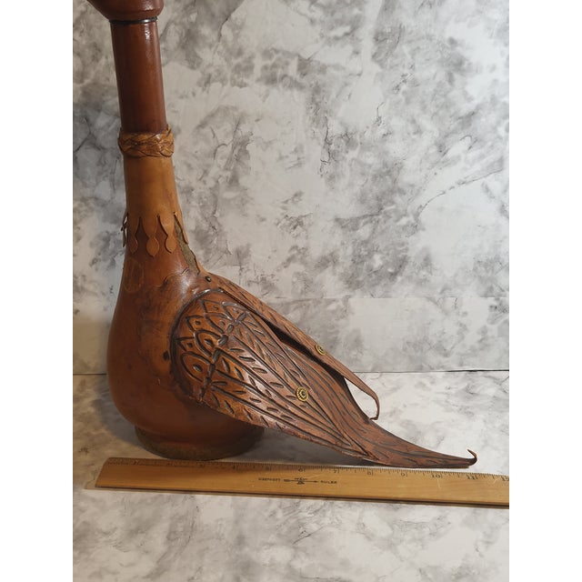 Vintage 1960s Italian Leather Bird Glass Decanter For Sale - Image 15 of 15