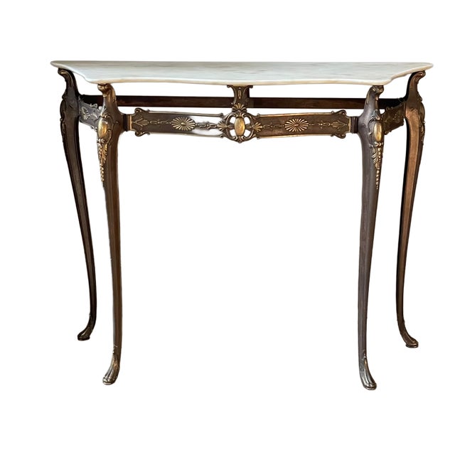 Vintage Italian Console Table with Marble Top, 1960 For Sale