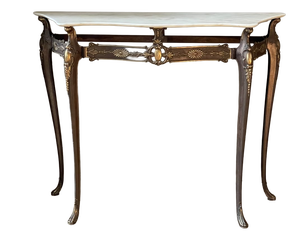 Vintage Italian Console Table with Marble Top, 1960