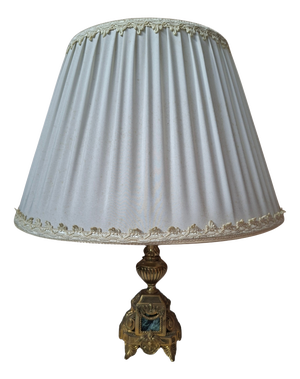 Vintage Neoclassical Style Table Lamp in Brass and Green Marble, 1950s