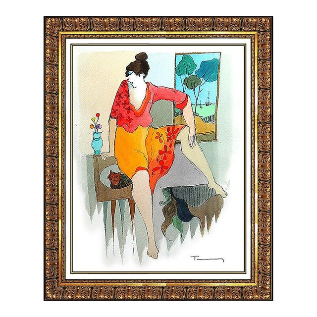 Late 20th Century Cat in the Mirror, Itzchak Tarkay For Sale