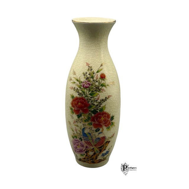 Japanese Vintage Japanese Satsuma Style Porcelain Floral Decorative Vases - Set of 3 For Sale - Image 3 of 9