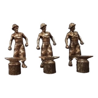 Blacksmith with Yunque Sculpture in Bronze, 1980s For Sale