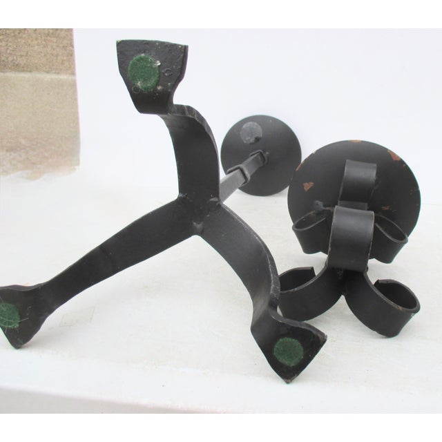 1980s 2 Wrought Iron Gothic Candlestands - a Pair of 2 For Sale - Image 5 of 7