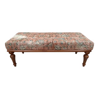 Boho Style Turkish Rug Upholstered Bedroom Bench For Sale