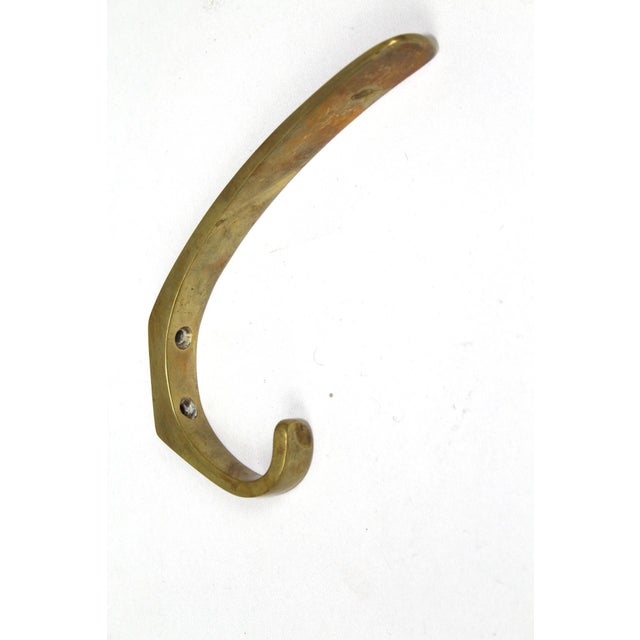Austrian Brass Coat Hooks, 1950s, Set of 6 For Sale - Image 11 of 12