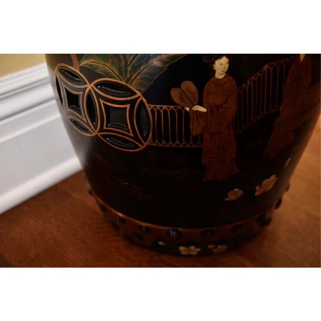 Chinese Vintage Chinese Barrel-Form Ceramic Garden Stool For Sale - Image 3 of 6