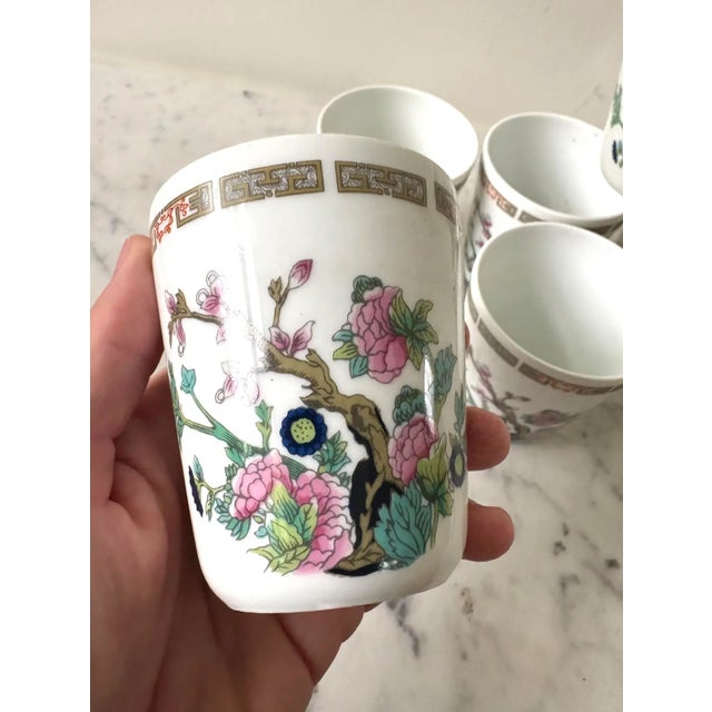 Ceramic Mid 20th Century Limoges France Hand Painted Porcelain Cups - Set of 6 For Sale - Image 7 of 8