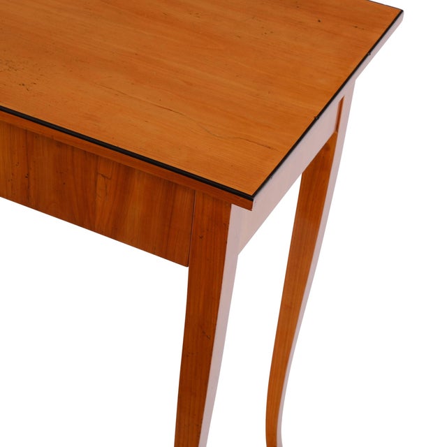 Biedermeier Cherry Wood Side Table with Concealed Drawer, 1820s For Sale - Image 3 of 12