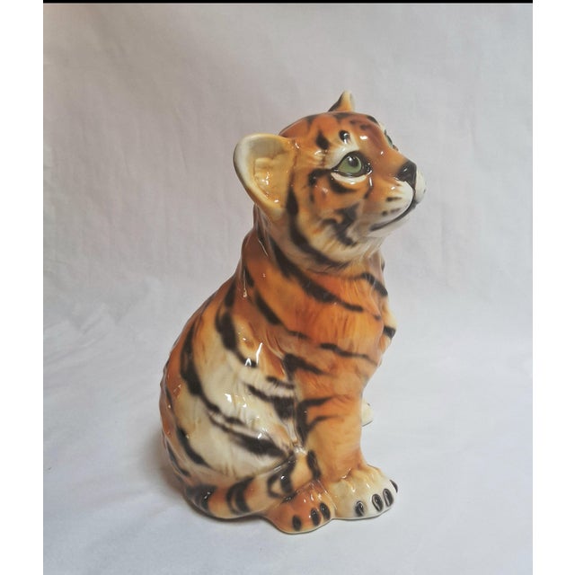 Italian Artist, Sculpture of a Tiger Cub, 1970s, Ceramic For Sale - Image 6 of 7