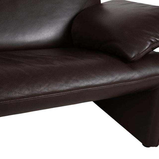 Animal Skin Leather Brown Two-Seater Sofa with Manual Function by Jori Linea, Set of 2 For Sale - Image 7 of 17