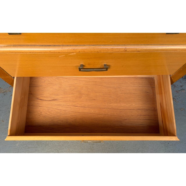 Unique Mid 20th Century High-Boy Dresser W/ Brass Hardware For Sale - Image 11 of 15