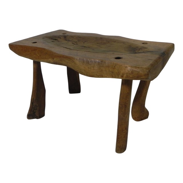 Vintage Oak Tree Trunk Stool, 1960s For Sale