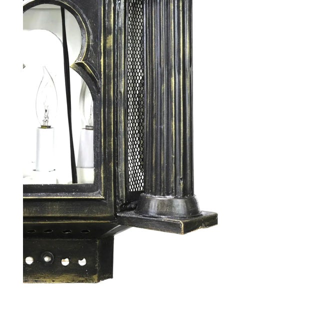 Metal Vintage Tuscan Style Black Turret Chandelier, Handmade Ironwork. For Sale - Image 7 of 10