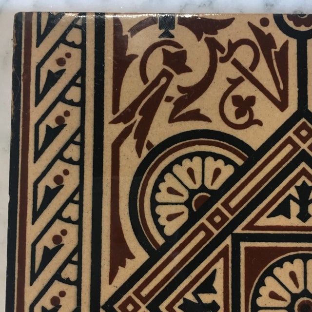 Walter Crane Geometric Tile for Minton - Circa 1875 For Sale In Baltimore - Image 6 of 12