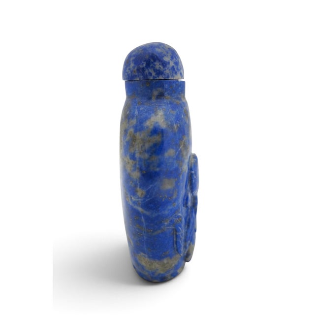 Blue Chinese Blue Lapis Lazuli Carved Rabbit Antique Snuff Bottle For Sale - Image 8 of 11