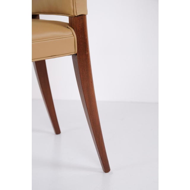 Mahogany Armchair in Light Leather by Jacob Kjær, 1950s For Sale - Image 8 of 10