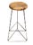 Bar Stool with Steel Frame and Walnut Seat For Sale
