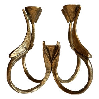 Bronze Metal Art Candleholder from Michael Harjes Metallkunst, 1970s For Sale