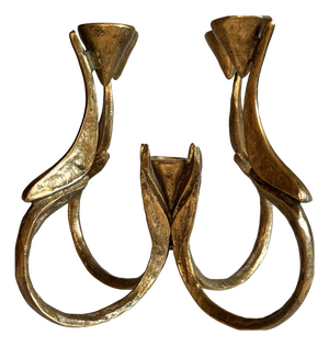 Bronze Metal Art Candleholder from Michael Harjes Metallkunst, 1970s