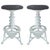 Metal Turn of the Last Century Cast Iron Swivel Bar Stools With Leather Seats, Pair For Sale - Image 7 of 7
