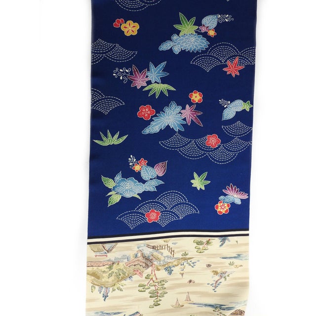 Vintage Japanese Silk Tango Chirimen Kimono Fabric Bolt 14 Patterns 14.5 Yards For Sale - Image 9 of 17