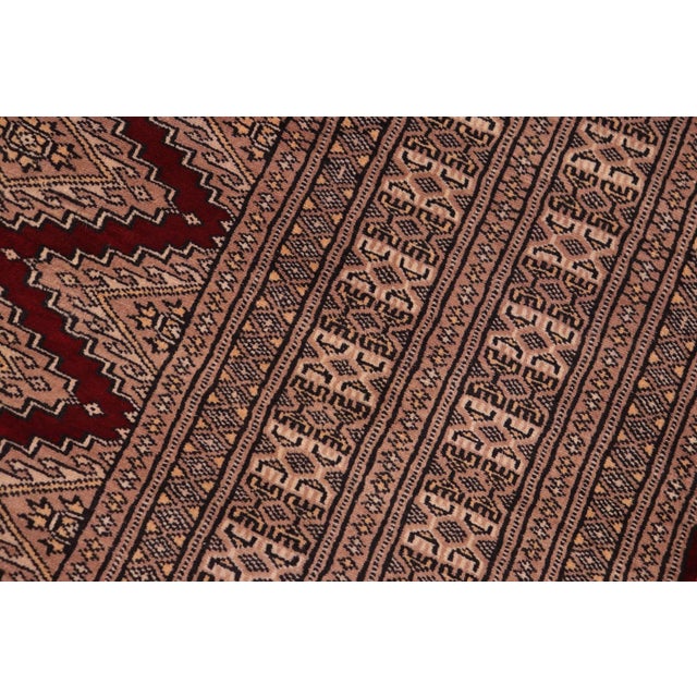 1980s Shabby Chic Tribal Bokhara Red/Taupe Hand Knotted Wool Rug For Sale In New York - Image 6 of 9