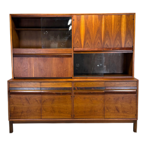 Mid Century Modern Walnut & Rosewood Credenza / Hutch by American of Martinsville