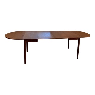 Mid 20th Century Teak Dining Table with Two Leaves and Two Drop Leaves For Sale