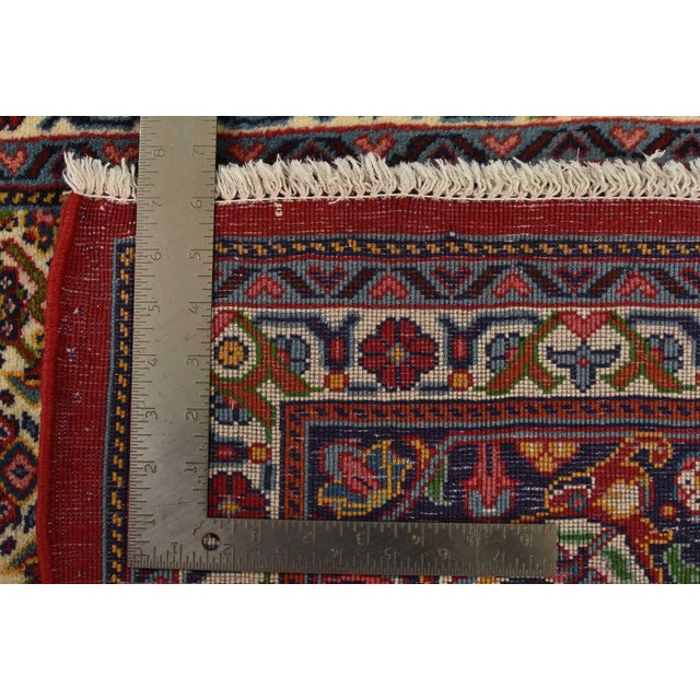 Sarouk Rug 8’3” X 10’11” Red Wool Vintage Traditional Hand-Knotted Carpet For Sale - Image 15 of 15