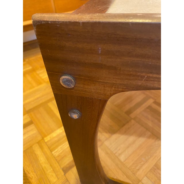 Wood 1960s Danish Modern Stone Tile-Top Coffee Table For Sale - Image 7 of 8