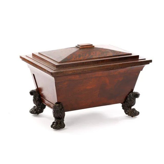 19th Century Regency Carved Wood Footed Sarcophagus Cassone For Sale In Atlanta - Image 6 of 7