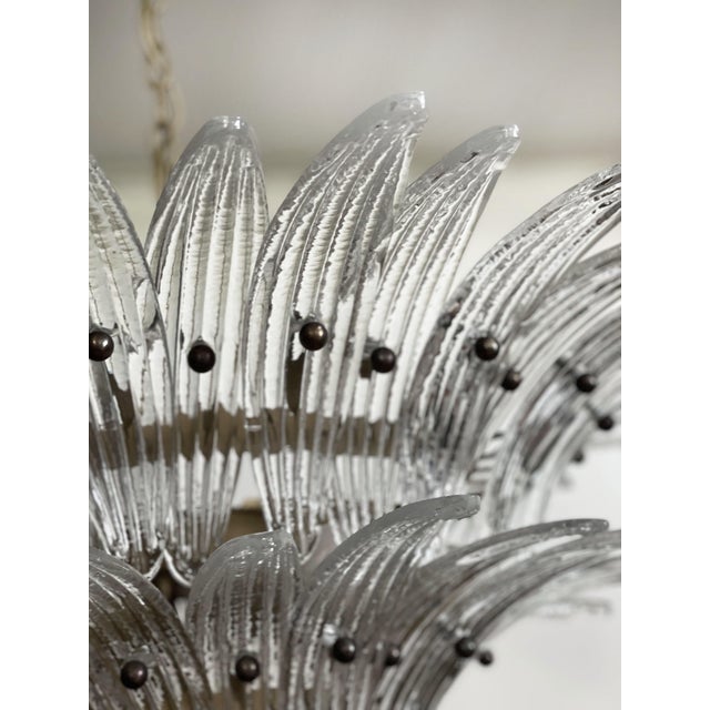 Mid-Century Modern Murano Chandelier in Transparent Glass, 1990s For Sale - Image 3 of 18