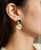 Elegant 14K yellow gold vermeil silver drop earrings featuring 2 natural oval green amethysts paired with 2 lustrous...