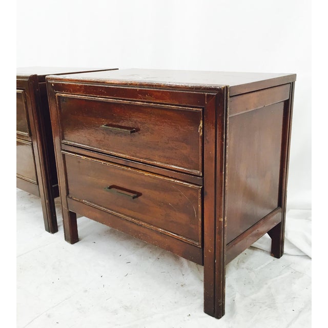 MidCentury Vintage Bedside Table Chests Pair Chairish