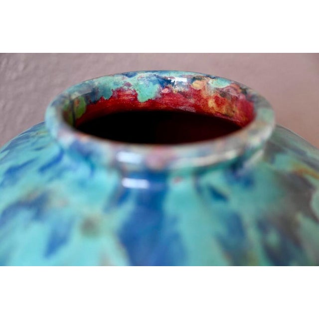 Large Art Nouveau Red Vase from CAB Céramique d'Art de Bordeaux, 1920s For Sale - Image 4 of 11