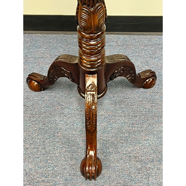 Chippendale Style Carved Mahogany Plant Stand Pedestal For Sale - Image 4 of 7