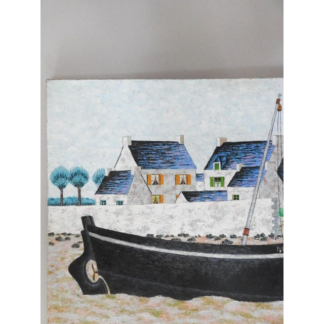 Mid 20th Century French Harbor Painting For Sale In Seattle - Image 6 of 10