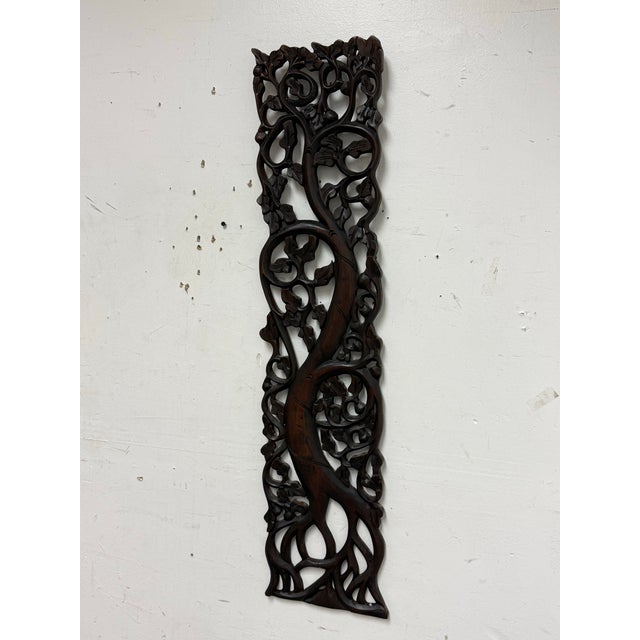 Tribal Indonesian Tanami Carved Tree of Life in Dark Wood For Sale - Image 3 of 12