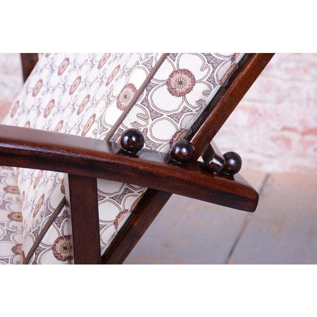 Wood Czech Art Deco Adjustable Armchair in Beech from Thonet, 1920s For Sale - Image 7 of 17