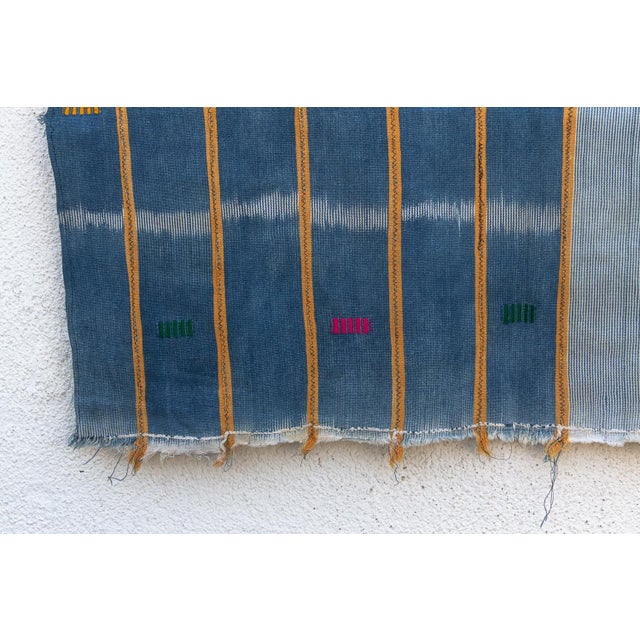 African Vintage Baoule African "Katiola Mist" Ikat Throw For Sale - Image 3 of 6