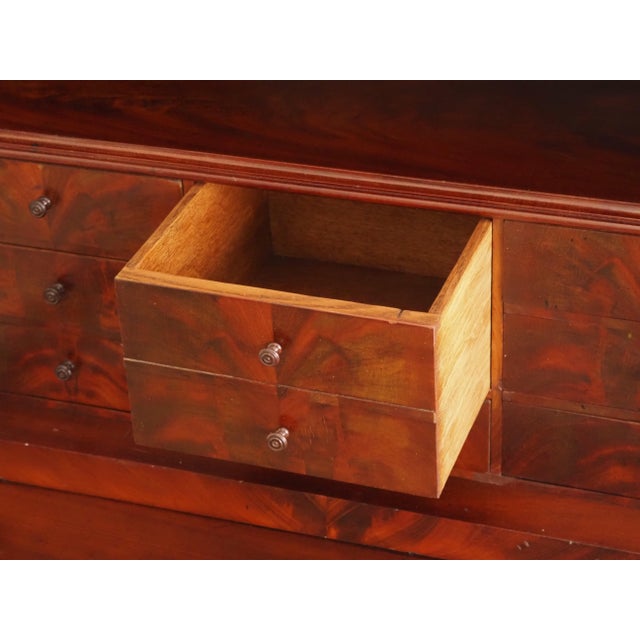 Wood Mahogany Secretaire Desk with Marble Top and Upper Section, 1830 For Sale - Image 7 of 18