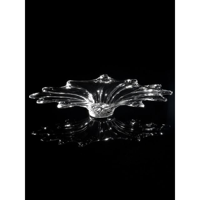 Large Murano Crystal Glass Centerpiece Bowl, 1980s, in Flawless conditions. Designed 1980 to 1989