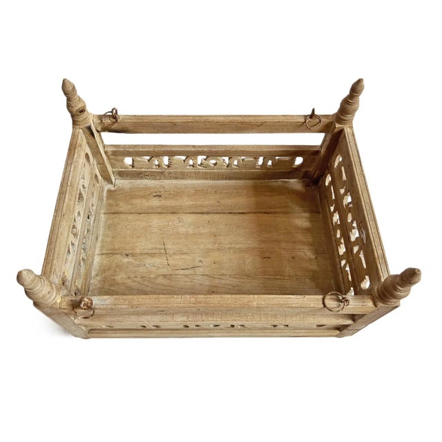 Antique Carved Wood Jhula Box For Sale - Image 4 of 9
