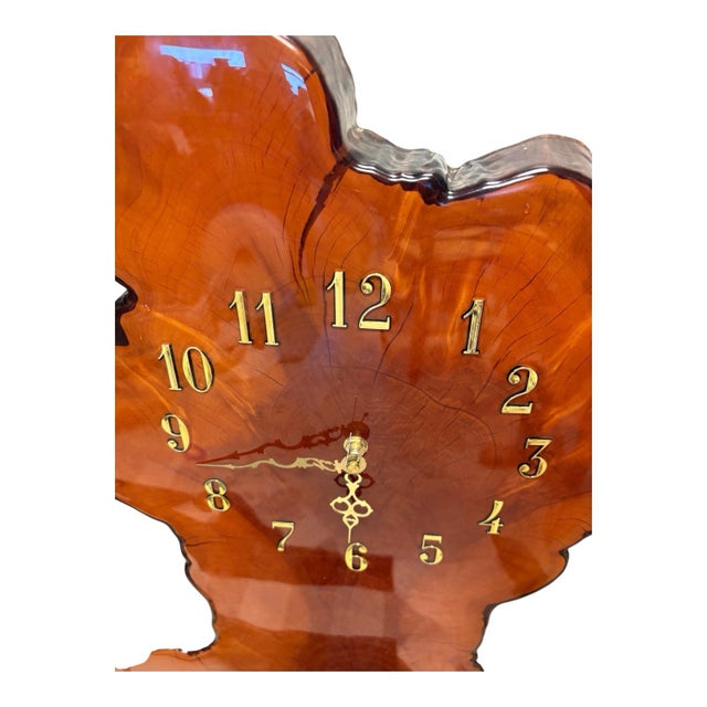 Contemporary Vintage Sculptural Live-Edge Wood Wall Clock With Organic Tree Form For Sale - Image 3 of 11