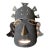 Vintage Mexican Folk Art Tin Hojalata Mask W/ Copper Accents & Glass Marble Eyes For Sale