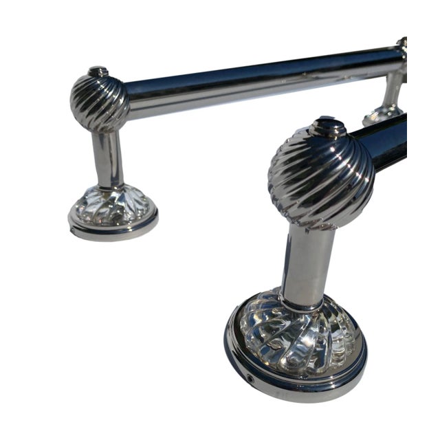 Thg Paris Nickel Towel Bars With Crystals & Nickel Robe Hook With Crystal - 3 Pieces For Sale - Image 4 of 6