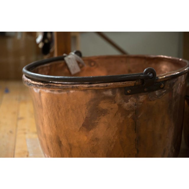Copper Large Antique Copper Apple Butter Kettle For Sale - Image 8 of 8