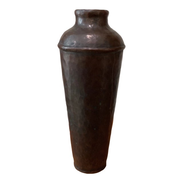 Vintage Arts & Crafts Style Copper Vase For Sale