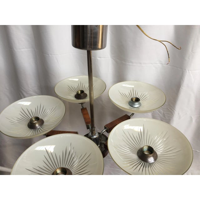 Brown Art Deco Chandelier, 1920s For Sale - Image 8 of 15